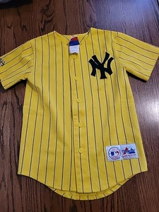 Majestic New York Yankees Jersey Baseball MLB Youth Medium Boys Yellow  - Picture 1 of 8