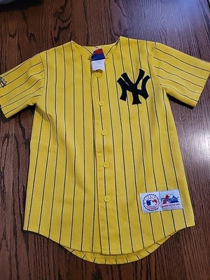 Majestic New York Yankees Jersey Baseball MLB Youth Medium Boys Yellow  - Image 1 of 4