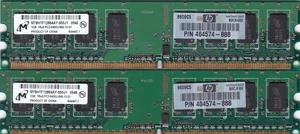 2GB 2x1GB PC2 6400 DDR2-800 MICRON MT8HTF12864AY-800J1 HP 404574-888 Memory KIT - Picture 1 of 2