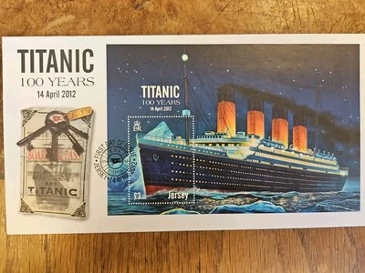 ++ JERSEY 2012 TITANIC 100 YEARS ANNIVERSARY MINIATURE SHEET FdC - Image 1 of 3