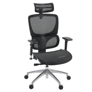 Omega Ergonomic Leather Executive Office Chair with Headrest/Adjustable Lumbar - Picture 1 of 12