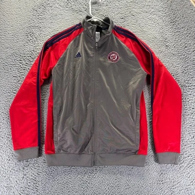Adidas Washington Nationals MLB Jacket Boys Large 14-16 Gray Full Zip Polyester - Image 1 of 4