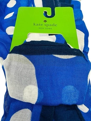 Kate Spade New York Azul con Punto Blanco Bufanda Oblonga Diseñador Femenino Nuevo con Etiquetas Foto 1 de 4