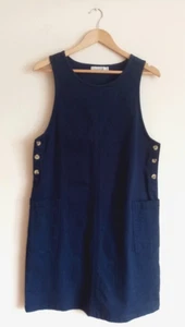 Lily And Me Navy Cotton Twill Pinafore Dress size uk 12 - Picture 1 of 11