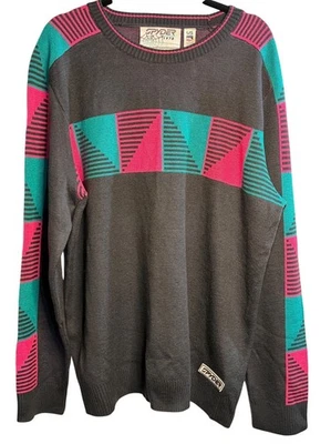 Spyder Men’s XXL Ski-Team Crewneck Sweater 23x27 Gray Blue Retro Knit Pullover - Image 1 of 4