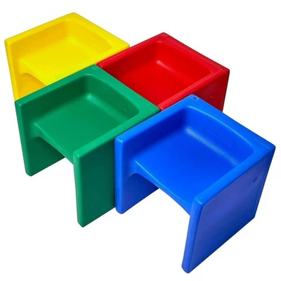 Conjunto de cadeira cubo 3 em 1 infantil de fábrica, assentos flexíveis para sala de aula para crianças, 4 - Imagem 1 de 4