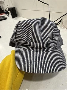 Blue White Striped Hat - Adjustable Hat For Adults  - Picture 1 of 6