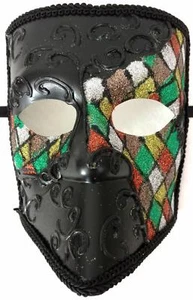 Masquerade Mask Mens Knight Halloween Carnival Renaissance Mardi Gras Costume - Picture 1 of 6