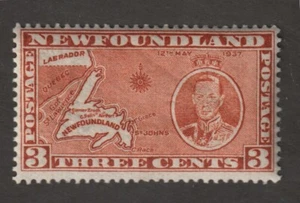 Newfoundland 1937 #234 Long Coronation Issue (Newfoundland Map) - F/VF MNH - Picture 1 of 1