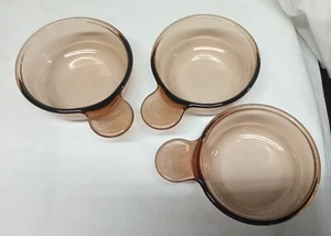 Vintage Pyrex Corning Vision V-150-B Grab It Schalen Bernstein 3er Set - Bild 1 von 5