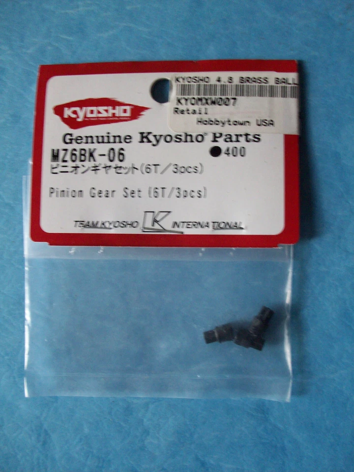 VINTAGE KYOSHO 6 PINION GEAR SET 6T 6 TOOTH 3 PCS MZ6BK-06 OPEN PACKAGE - Image 1 of 1