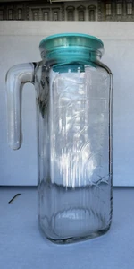 Bormioli Rocco Frigoverre 39 Ounce Glass Jug/Pitcher w/ Airtight Teal Lid - Picture 1 of 13