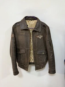 Vintage Brown Leather Aviator Jacket - Picture 1 of 11