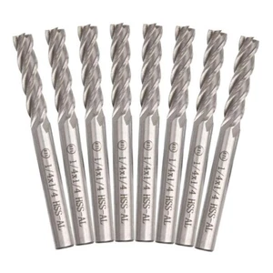 8x 1/4" Schaftfräser Bits 4 Flöte gerade Fräser HSS CNC Vierkant Nase C478 - Bild 1 von 6