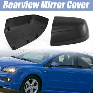 2PCS Gloss Black Side Wing Mirror Cover Cap Replacement For Ford Focus 2005~2008 - Picture 1 of 8