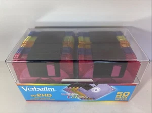 Verbatim DataLife Colors 50 Pack MF2HD 3.5" Microdisks IBM Formatted NEW SEALED - Picture 1 of 8