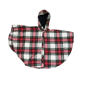O'Neil of Dublin Made in Ireland Girls Red Tartan Plaid Hooded Cape Medium - Picture 1 of 5