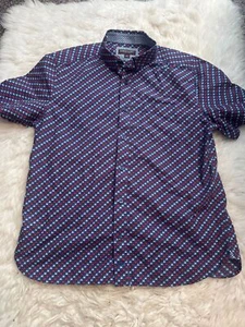 Johnston & Murphy Mens M Short Sleeve Button Up Shirt Crab Print 4th of July - Picture 1 of 8