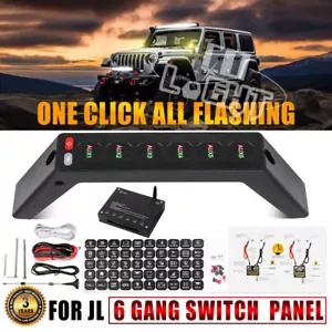 6 Gang Grab Handle Switch Panel Wireless For Jeep Wrangler JL Gladiator Newest - Foto 1 di 11