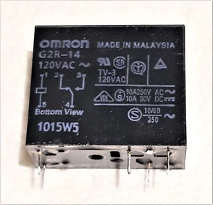 Omron Power Relays G2R-14-AC120 General Purpose SPDT 10A 120VAC PCB Mount pins - Picture 1 of 4