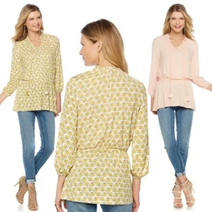 Melissa McCarthy Seven7 Peasant Top with Tassel Tie 535865-J - Picture 1 of 3