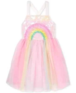 Pink and Violet Sequin Rainbow Dress, Size 5 - Picture 1 of 3