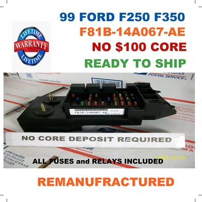 ✔ RECONSTRUIDO ✔ F81B-14A067-AE 1999 FORD F250 F350 SUPER DUTY INTERIOR CAJA DE FUSIBLES * Foto 1 de 4