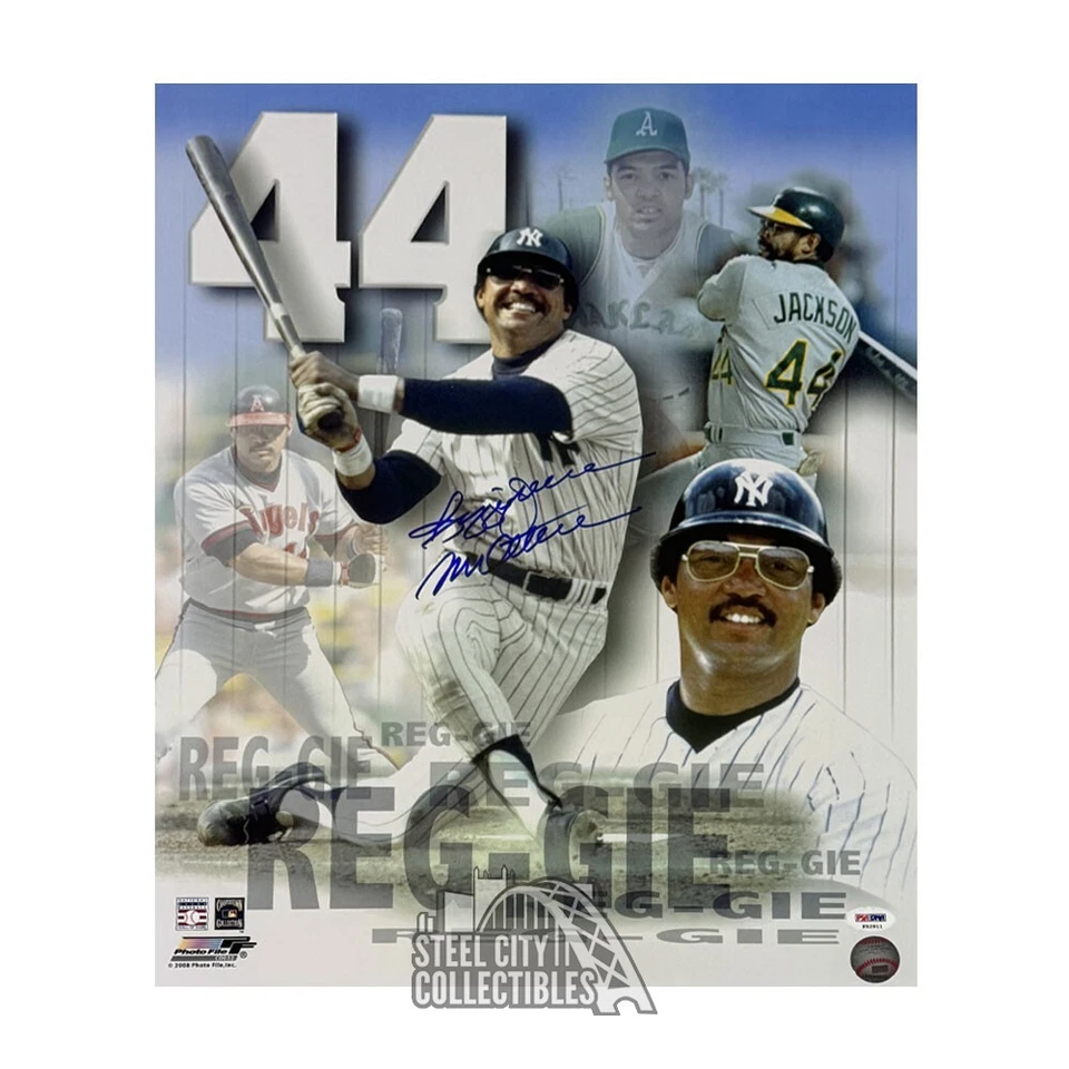 Reggie Jackson Mr October Autographed 16x20 Baseball Photo - PSA/DNA (Collage) - Image 1 of 1