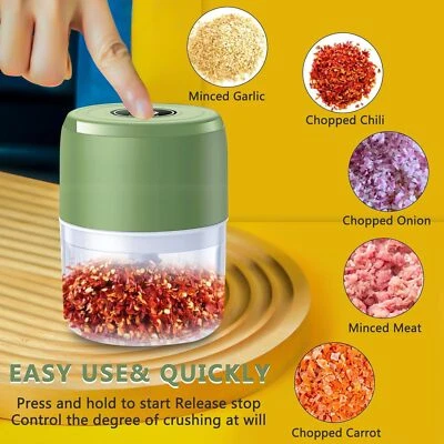 100+250ML Electric Garlic Food Chopper Grinder Blender Crusher USB Rechargeable - Image 1 of 4