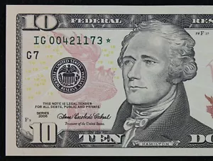 $10 2006 Gem CU Star Federal Reserve Note IG00421173* ten dollar, Chicago, 640K - Picture 1 of 3