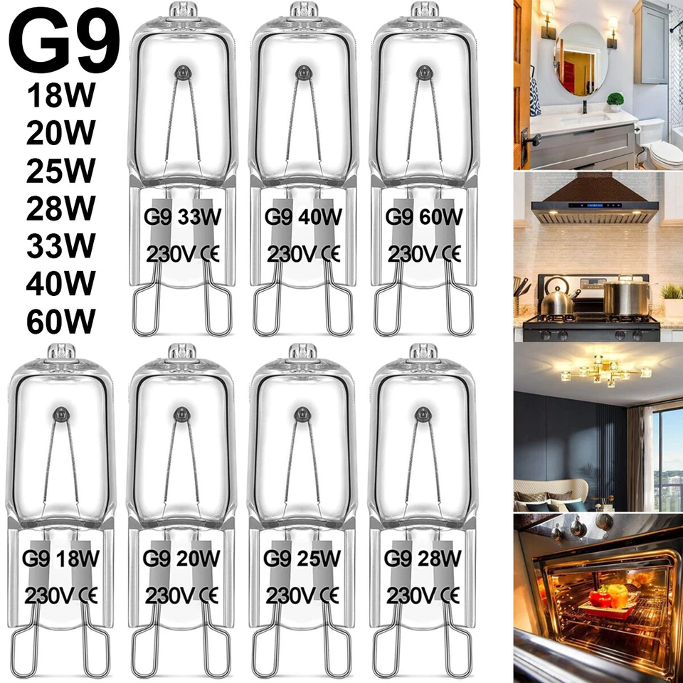 10X G9 Type Bulb Lamps 20W 25W 33W 40W 60W Watt Warm White Bulbs Pen Base 230V - Image 1 of 4