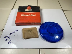 NOS Vintage SIGNAL STAT BLUE Wrecker Ambulance Light LENS DODGE LAST ONE! 4” - Picture 1 of 12