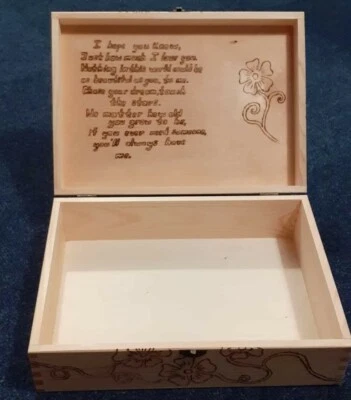 Wooden storage box decorate hand made  - Image 1 of 4