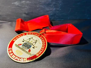 WBA World Boxing Association Championship Boxing Medal Red Ribbon - Picture 1 of 4