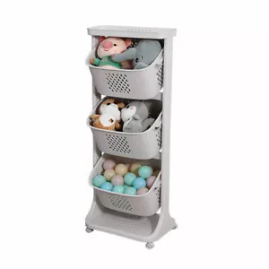 Juego de 2,3 soportes de almacenamiento de cesta de almacenamiento de plástico para cocina - Imagen 1 de 11