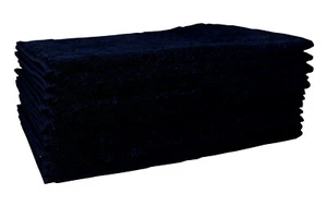 Luxury Black Face Towels Wash Cloths Flannels 100% Cotton 600gsm Pack of 12 - Foto 1 di 2
