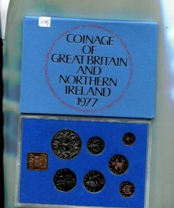 1977 GREAT BRITAIN UK NORTHERN IRELAND 7 COIN BU ORGINAL GOVERNMENT SET 1730T - Picture 1 of 1