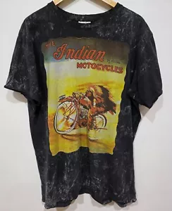 Indian Motorcycles No Time T Shirt Mens XL Black Stone Wash Vintage - Picture 1 of 4