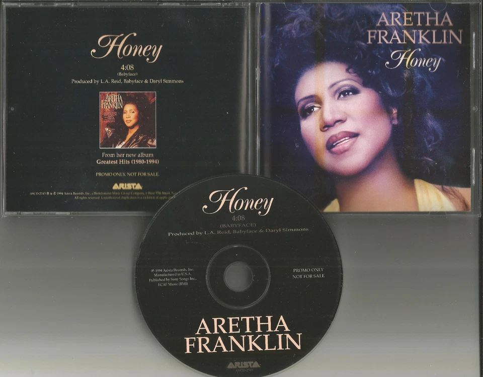 ARETHA FRANKLIN Honey ULTRA RARE 1994 USA PROMO Radio DJ CD single  - Image 1 of 1