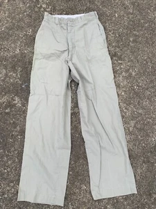 Vintage 50s 60s Military Chino Khaki Pants Army Stencil Vietnam War Era Korea 26 - Picture 1 of 7