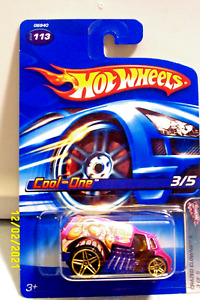 2005 Hot Wheels #113 Crazed Clowns COOL-ONE Magenta Gold Pr5 Spoke Wheels NIP