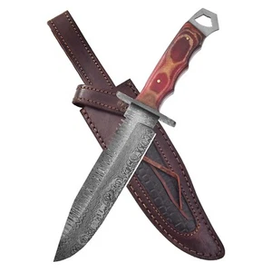 Damascus Knife 1095 Steel G10 Handle - Picture 1 of 10