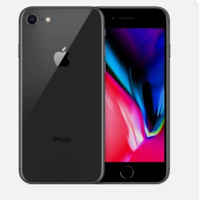 iPhone 8 Verizon - Bueno, gris espacial, con protección de silicona negra Foto 1 de 3