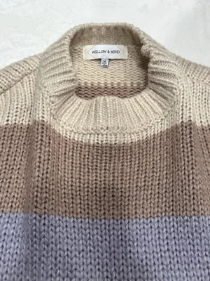 Suéter recortado a rayas multicolor Willow & Wind para mujer talla M Foto 1 de 2