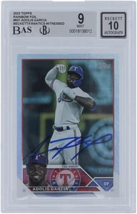 Adolis Garcia Texas Rangers Signed 2023 Topps Rainbow Foil #601 BAS 9/10 Card - Picture 1 of 3