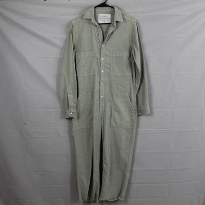 Frank Eileen 连身裤女式小号北爱尔兰鼠尾草绿色生下摆实用 — 第 1/4 张图片