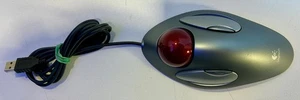 Logitech TRACKMAN Marble Corded Trackball Grey Mouse T-BC21 Wired 810-000767 EUC - Picture 1 of 4