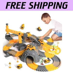 Flexible and Safe 249-Piece Race Track Set with Unique Vehicles for Ages 3-6 - Picture 1 of 10