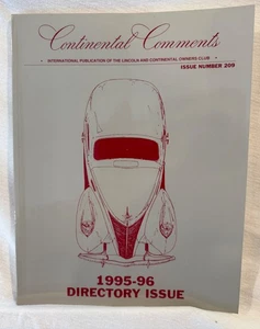 1995-96 Continental Comments Directory - Lincoln Continenta Owners Club Issue #109 - Bild 1 von 1