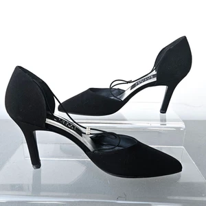 Stuart Weitzman Sexy Black Peau Crepe Evening High Heel Pumps Size 7 -Dead Stock - Picture 1 of 10
